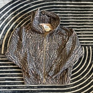 AFRM  Animal Print Hoodie Jacket
